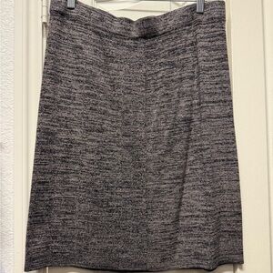 LOFT Textured Black and Gray Pencil Skirt